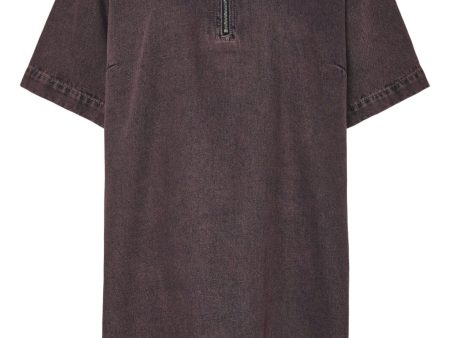 Pieces - Pcdria 3 4 Short Zip Denim Dress - 4823297 Tawny Port Washed Discount