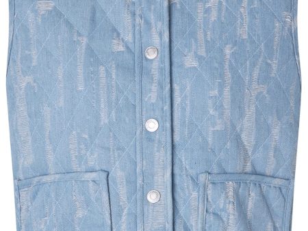 Forudbestilling - Lollys Laundry - Cairoll Vest - 100 Washed Denim For Cheap