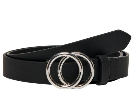 Only - Onlrasmi Faux Leather Jeans Belt - 3310096 Black Black  Shiny Silver Buckle Sale