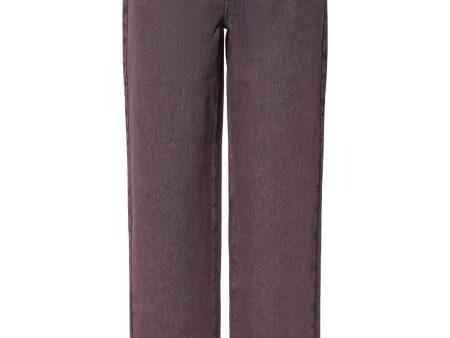 Pieces - Pcdria Straight Denim Pants - 4822816 Tawny Port Washed For Discount