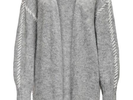 JDY - Jdyzoey Life L S Stitch Cardigan Knt - 4638696 Light Grey Melange W. Birch Stitch on Sale