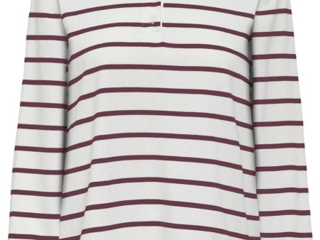 Only - Onlsira L S Polo - 4842701 Burgundy Cd Stripes Online