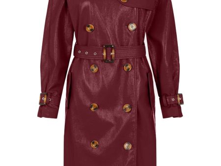 Object - Objerika Trench Coat A - 4826878 Cabernet on Sale