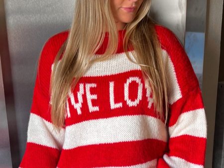 Noella - Give Love Knit - 1220 Red Ivory Stripe Hot on Sale