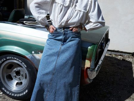 Forudbestilling - Lollys Laundry - Lunall Maxi Skirt - 20 Blue Supply