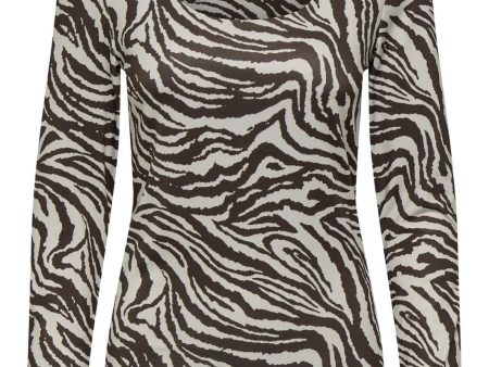 Only - Onllone L S Two Way Top - 4854549 Demitasse Zebra Online Sale