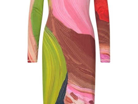 Stine Goya - Pullover Long Sleeve Midi Dress, 2244 Stocking Jersey - Hands For Cheap