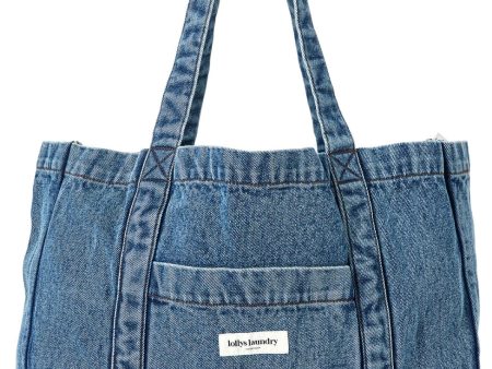 Forudbestilling - Lollys Laundry - Juniperll Shopper Bag - 100 Washed Denim For Sale