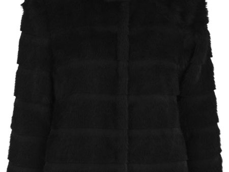 Forudbestilling - Neo Noir - Kahlia Shaved Faux Fur Coat 164589 - Black For Sale