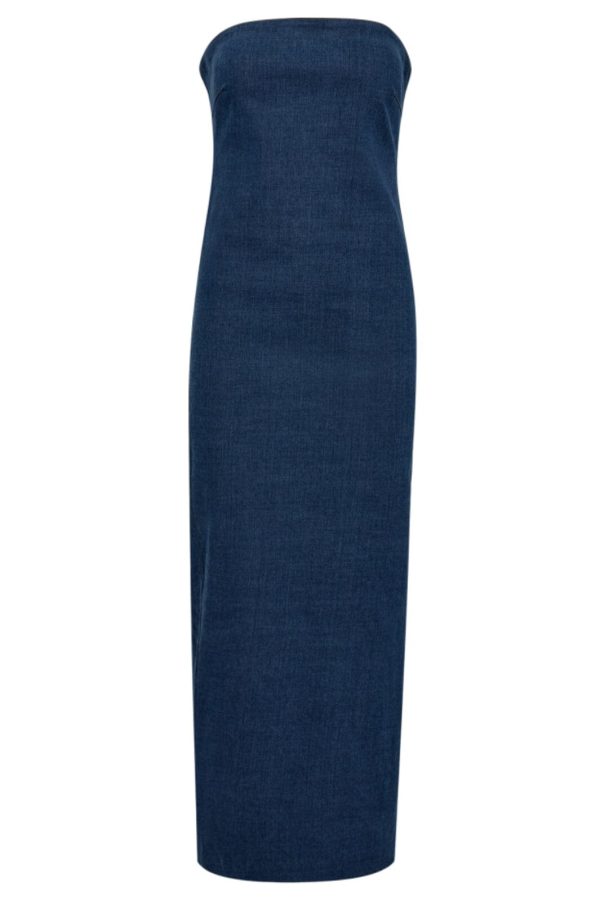 Co´couture - Izzycc Denim Strapless Dress 36305 - 552 Denim Blue Cheap