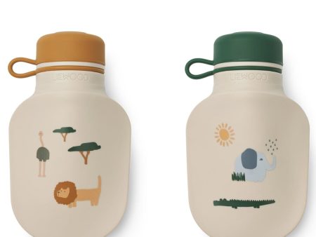 Liewood - Lizzie Smoothie Bottle 2-Pack - Safari sandy mix Cheap