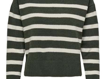 Only - Onlelly Life Ls Stripe O-Neck Cc Knt - 4632532 Kambaba Birch Hot on Sale