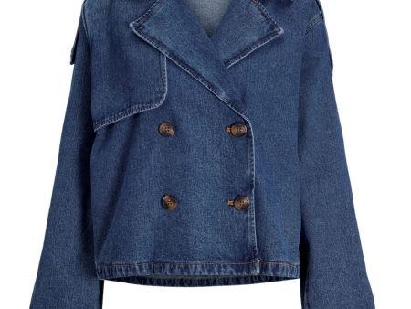 Jjxx - Jxcarlie Short Ls Denim Trenchcoa Sn - 4648321 Medium Blue Denim For Sale