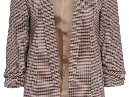 Pieces - Pcbosella 3 4 Printed Blazer - 4385132 Silver Mink Houndstooth For Cheap