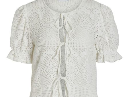 Vila - Viandrea S S Tie Top Ka - 4561311 Cloud Dancer Sale