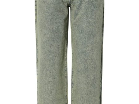 Pieces - Pcdria Straight Denim Pants - 4822815 Deep Lichen Green Washed Cheap