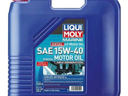 LIQUI MOLY 20L Marine 4T New Generation Motor Oil SAE 15W40 Fashion