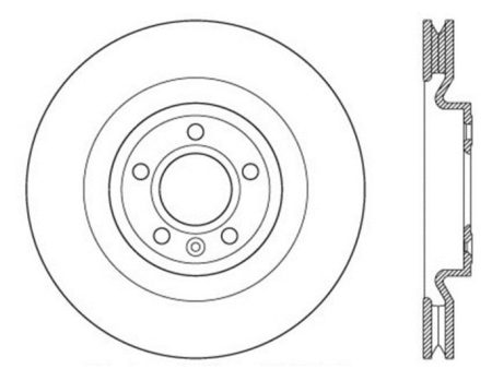 StopTech 12-13 Ford Mustang GT 5.0L V8 Drilled Left Front Rotor For Sale